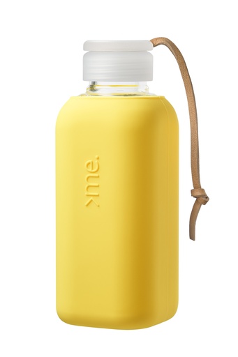 [SQME-Y1-YELLOW] Squireme Y1 Glass Bottle with Silicone Sleeve 600ml (Yellow)