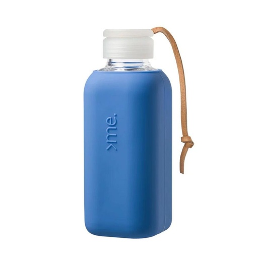 [SQME-Y1-TRUE-BLUE] Squireme Y1 Glass Bottle with Silicone Sleeve 600ml (True Blue)