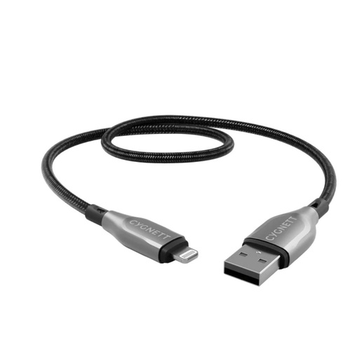 [CY4657PCCAL] Cygnett Armoured Lightning To USB-A 50cm (Black)