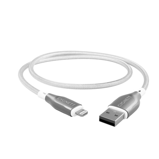 [CY4659PCCAL] Cygnett Armoured Lightning To USB-A 1M (White)