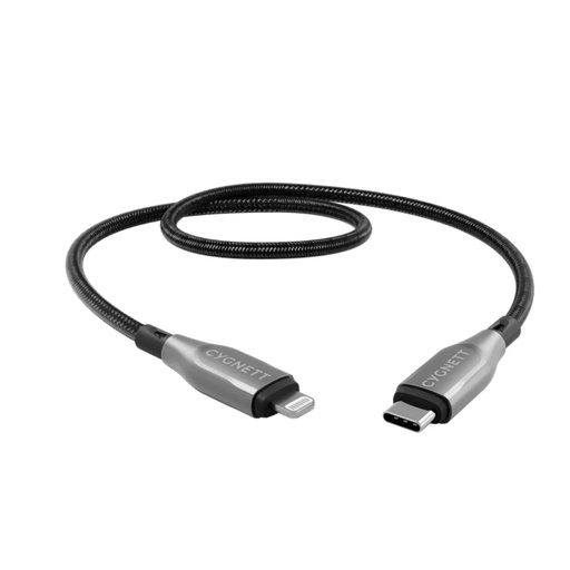 [CY4666PCCCL] Cygnett Armoured Lightning To USB-C 50cm (Black)