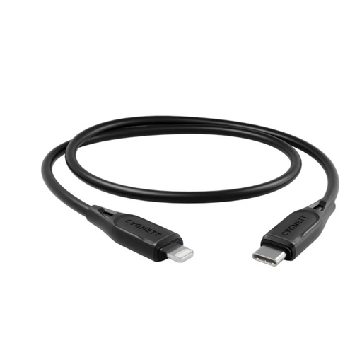 [CY4695PCCCL] Cygnett Essentials Lightning To USB-C 1M (Black)