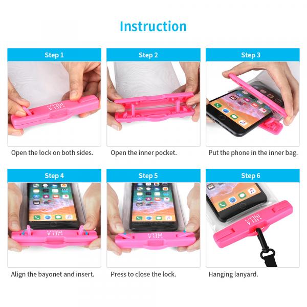 Seawag Mela Universal WaterProof Case for SmartPhone (Pink)