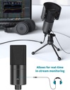 FIFINE USB-C Mic with a Pop Filter, a Mute Button and a Monitoring Jack for Recording