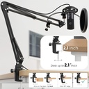 FIFINE USB Microphone Bundle with Arm Stand and Shock Mount for Streaming, Podcasting