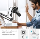 FIFINE USB Microphone Bundle with Arm Stand and Shock Mount for Streaming, Podcasting