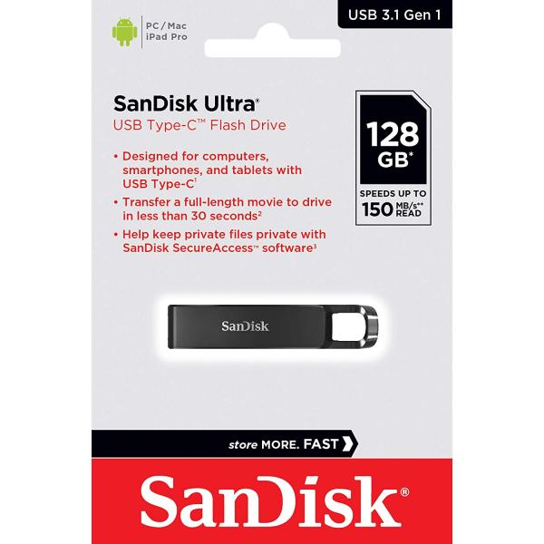 SanDisk Ultra Dual Drive USB Type-C Flash Drive 128GB