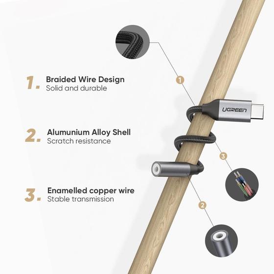Ugreen USB C to Jack 3.5mm Audio Headphone Adapter