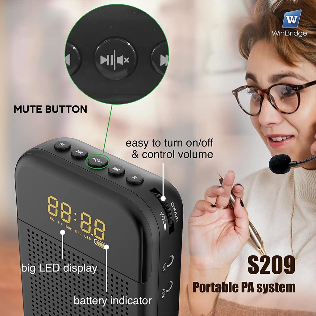 Winbridge S209 Portable Bluetooth Amplifier