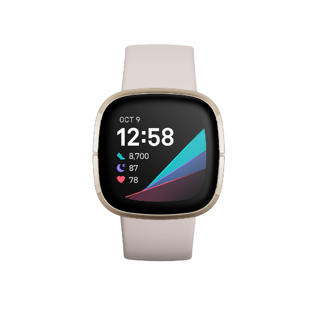 Fitbit Sense Advanced Health Watch (Lunar White/Soft Gold)
