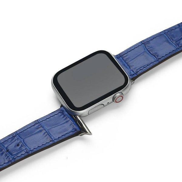 Affluent Leather Apple Watch Band 42/44/45mm (Croco Blue)