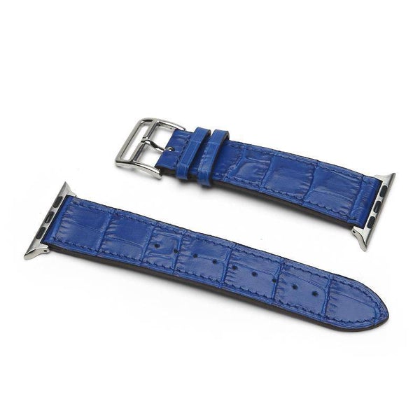 Affluent Leather Apple Watch Band 42/44/45mm (Croco Blue)