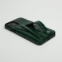 Affluent Leather Card Holder Case for iPhone 13 Pro (Croco Blue)
