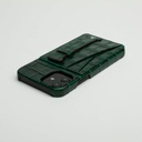 Affluent Leather Card Holder Case for iPhone 13 Pro (Croco Blue)