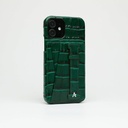 Affluent Leather Card Holder Case for iPhone 13 Pro (Croco Blue)