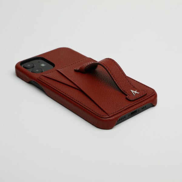 Affluent Leather Card Holder Case for iPhone 13 (Epsom Navy)