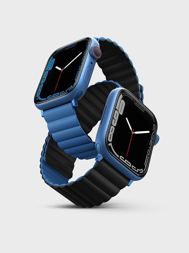 Uniq Revix Reversible Magnetic for Apple Watch Strap 42/44/45mm Caspian (Blue/Black)