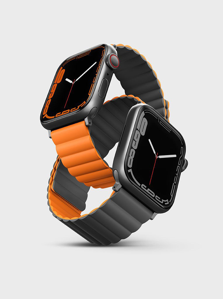 Uniq Revix Reversible Magnetic for Apple Watch Strap 42/44/45mm Charcoal (Grey/Orange)