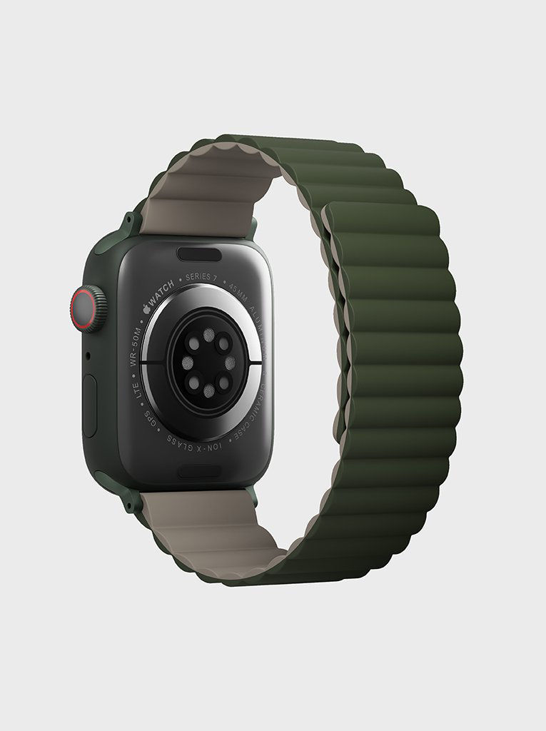 Uniq Revix Reversible Magnetic for Apple Watch Strap 42/44/45mm Pine (Green/Taupe)