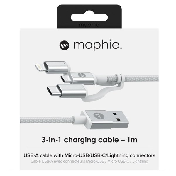Mophie 3-in-1 Charging Cable 1M White