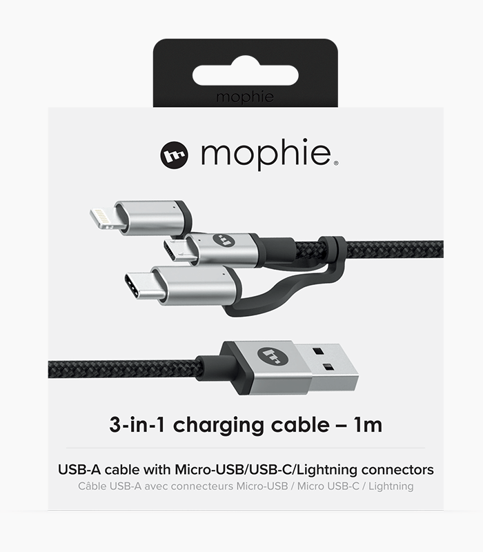Mophie 3-in-1 Charging Cable 1M Black
