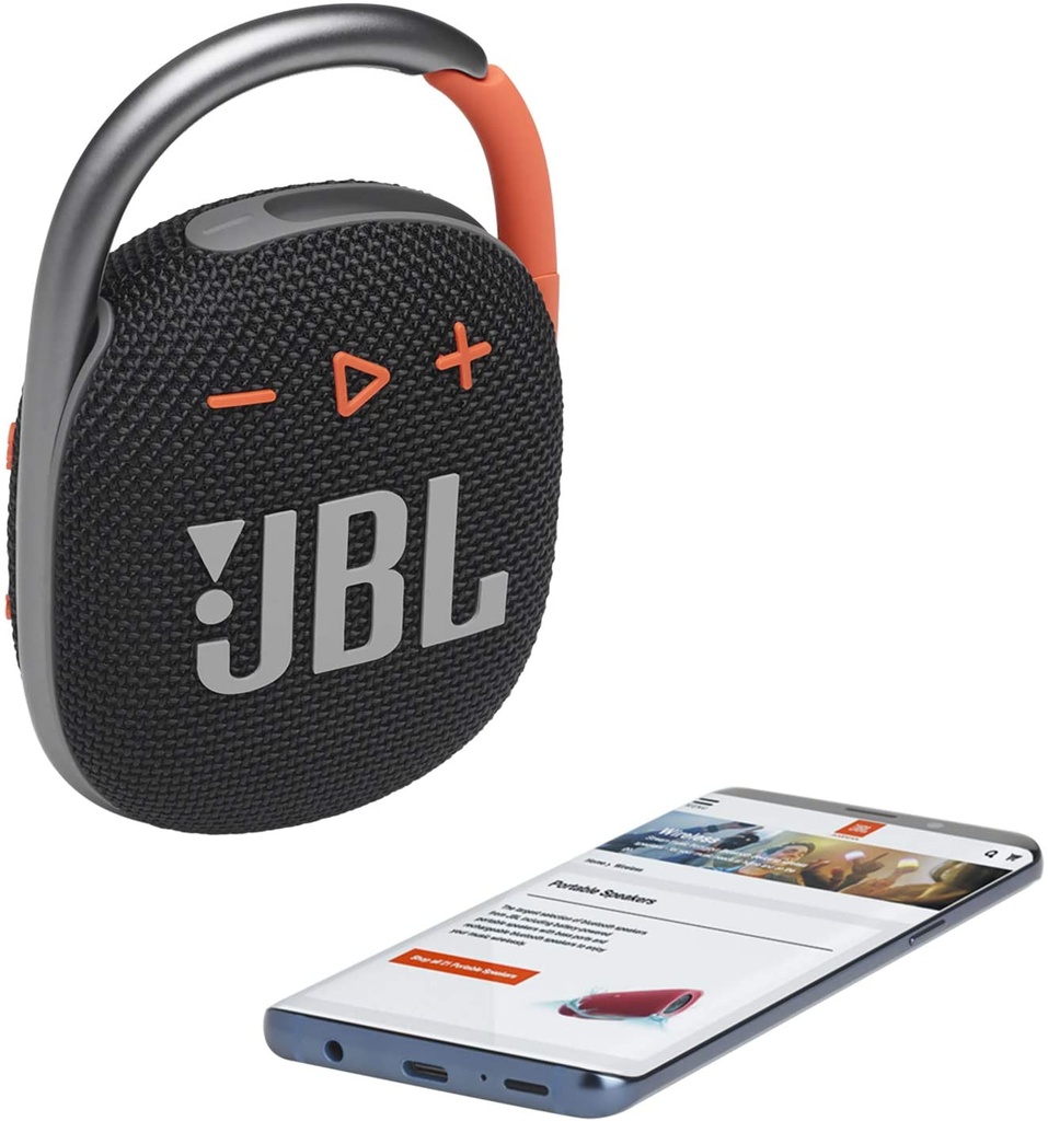 JBL Clip 4 Portable Wireless Speaker (Black&amp;Orange)