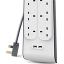 Belkin 8 Way Surge Protection With 2 X 2.4Amp USB Charging