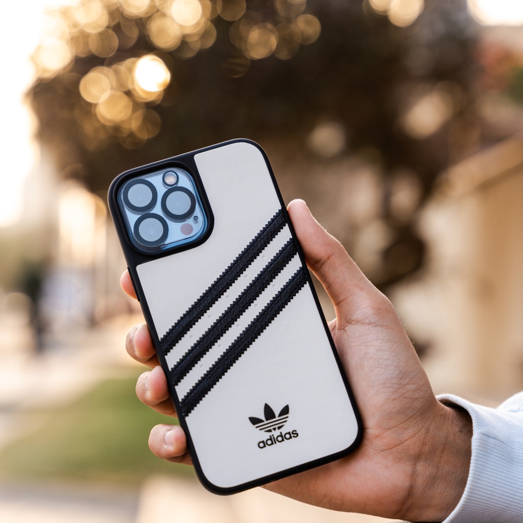 Adidas 3-Stripes Snap Case Case for iPhone 13 Pro Max (White/Black)