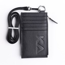 Kavy Necklace Leather Wallet (Black)