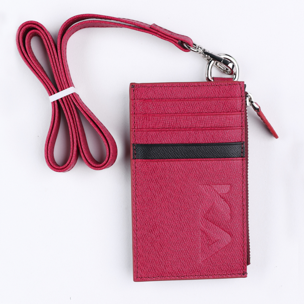 Kavy Necklace Leather Wallet (Maroon)