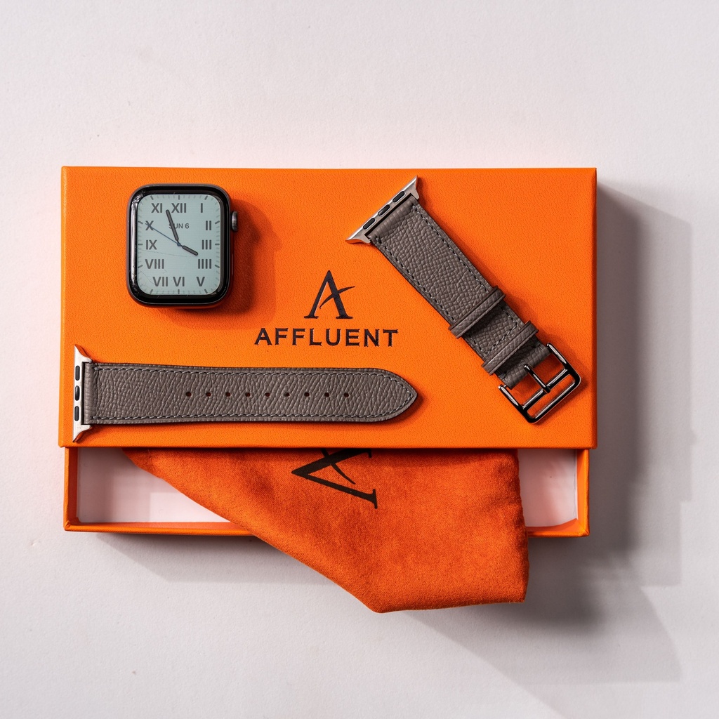 Affluent Leather Apple Watch Band 38/40/41mm (Epsom Grey)