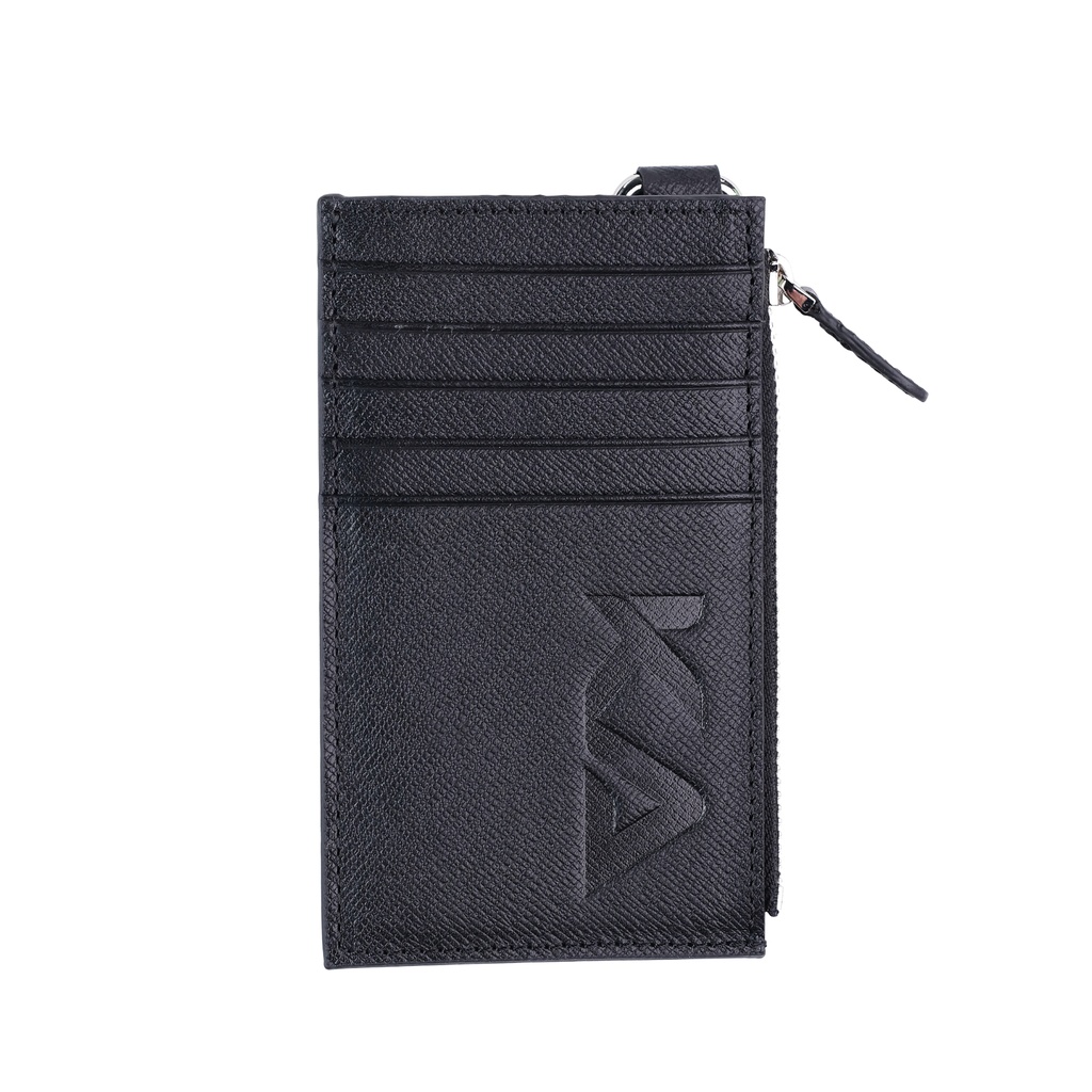 Kavy Necklace Leather Wallet (Black)