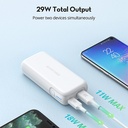 RAVPower PD Pioneer 29W 2-Port 10000mAh  Power Bank (White)