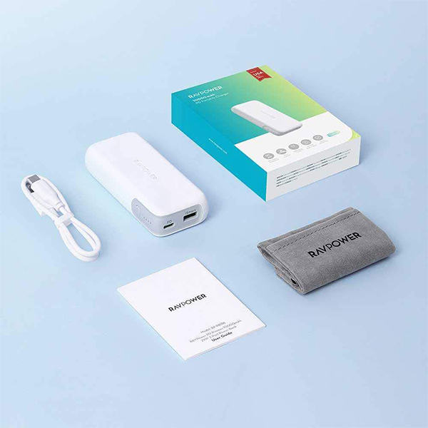 RAVPower PD Pioneer 29W 2-Port 10000mAh  Power Bank (White)