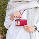 Kavy Necklace Leather Wallet (Maroon)