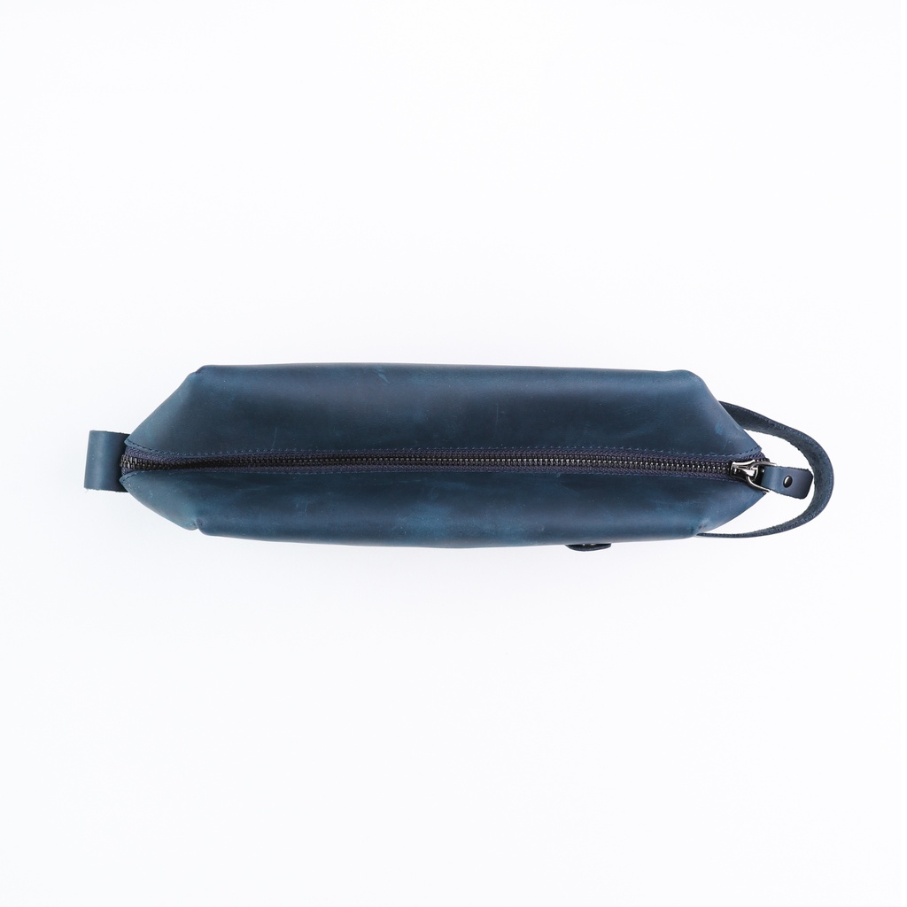 Kavy Leather Pouch Bag (Blue)