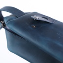 Kavy Leather Pouch Bag (Blue)