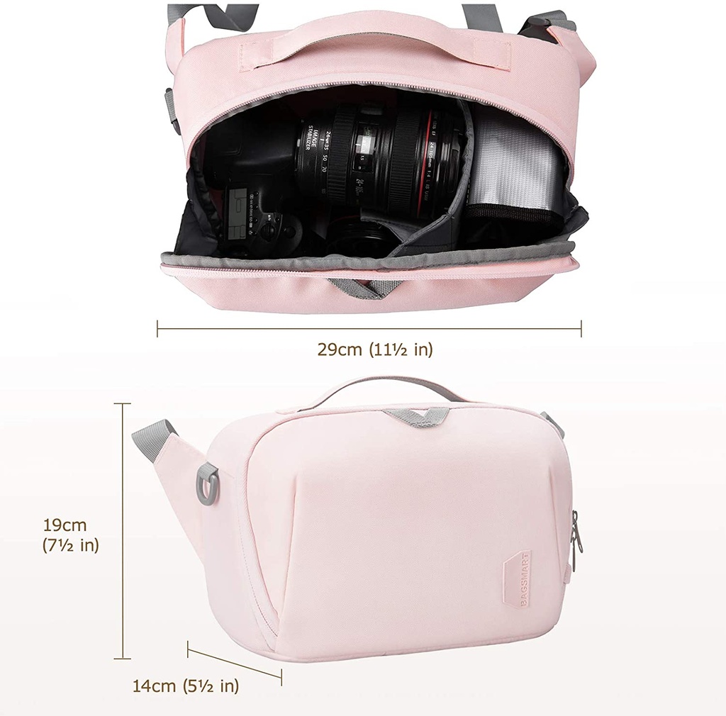 Bagsmart Camera Sling/Crossbody Bag (Pink)