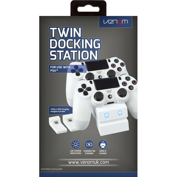 Venom Twin Charge Docking Station PS4 (White)