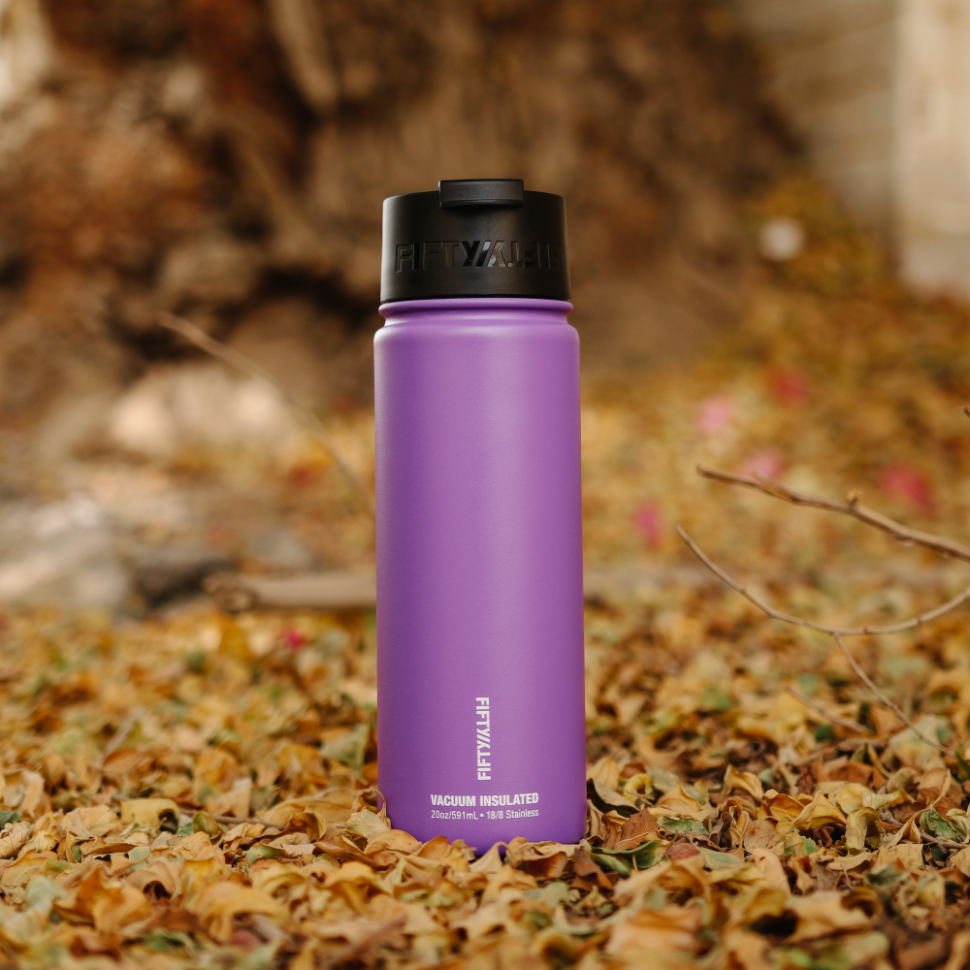 Fifty Fifty Vacuum Insulated Bottle Flip Lid 591ML (Royal Purple)