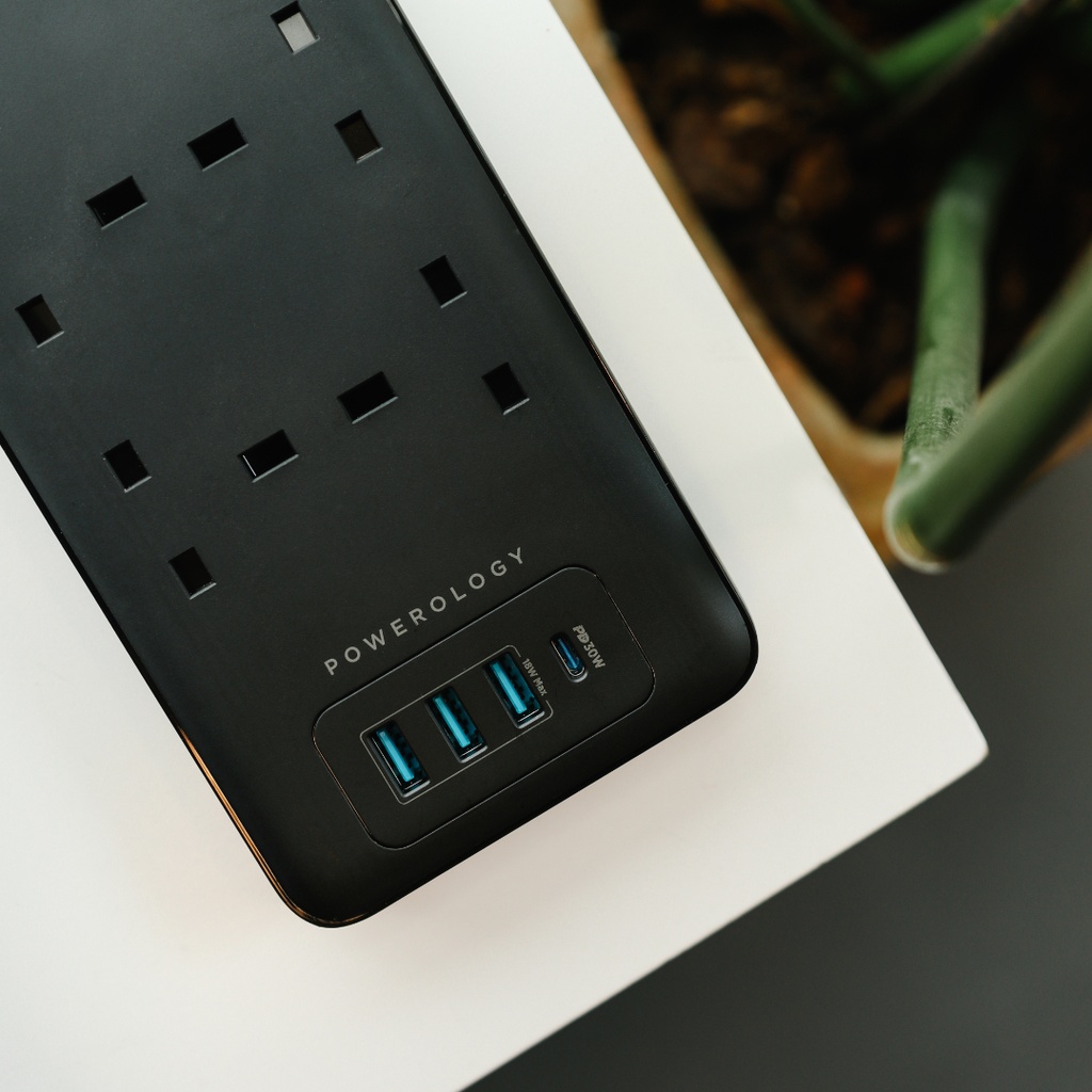 Powerology Smart Multiport Socket 6 AC / 3 USB &amp; USB-C PD