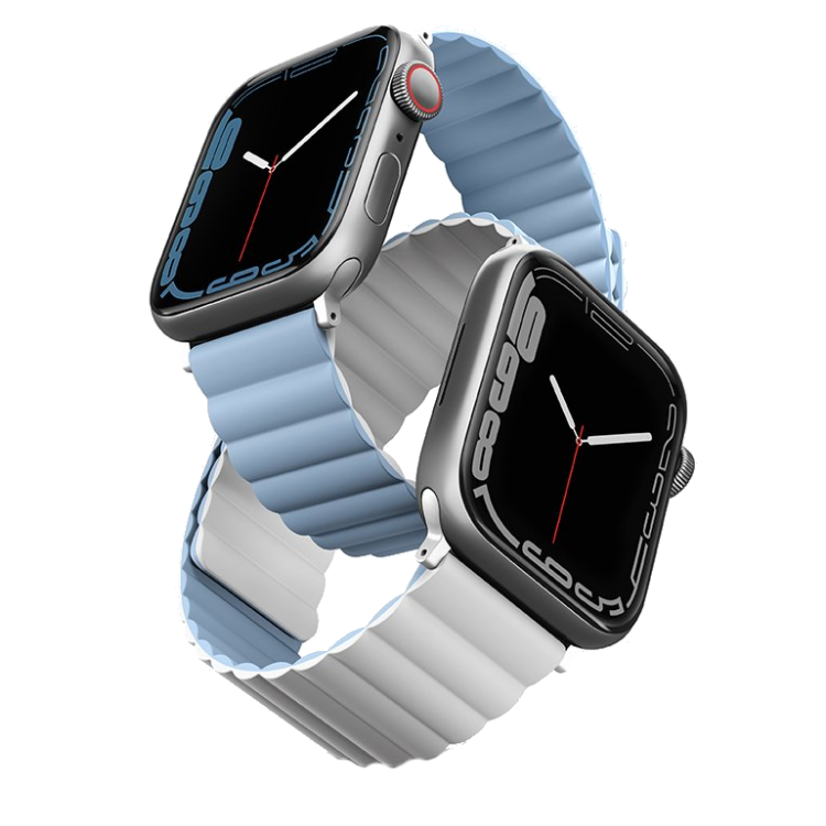 UNIQ Revix Reversible Magnetic for Apple Watch Strap 42/44/45mm Arctic (White/Blue)