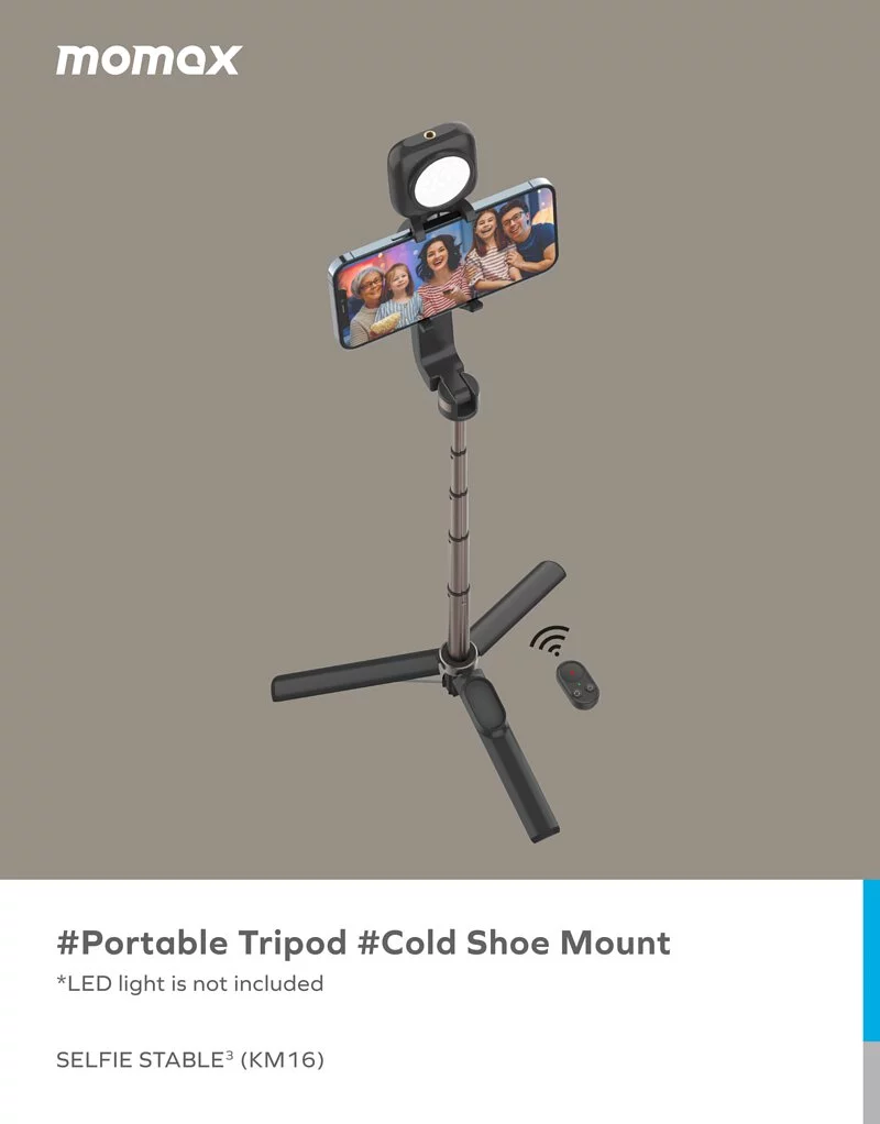 MOMAX Selfie Stable 3 Smartphone Gimbal with Tripod (Black)