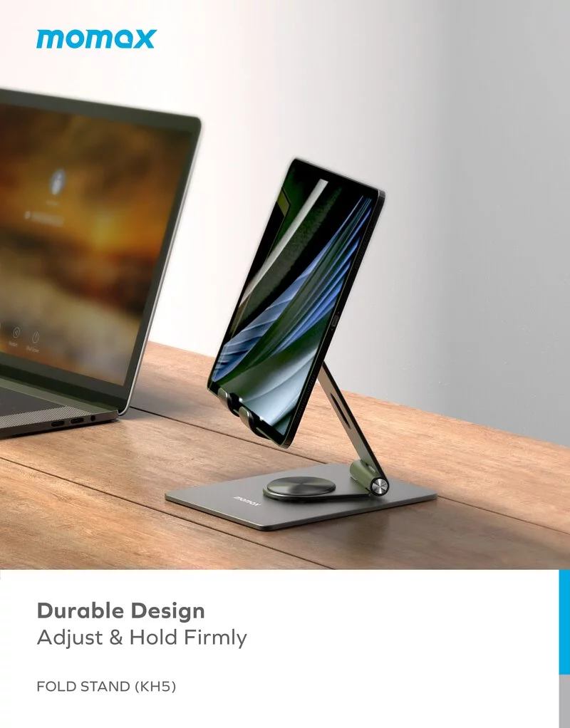 Momax Fold and Rotatable  Phone &Tablet Stand (Grey)