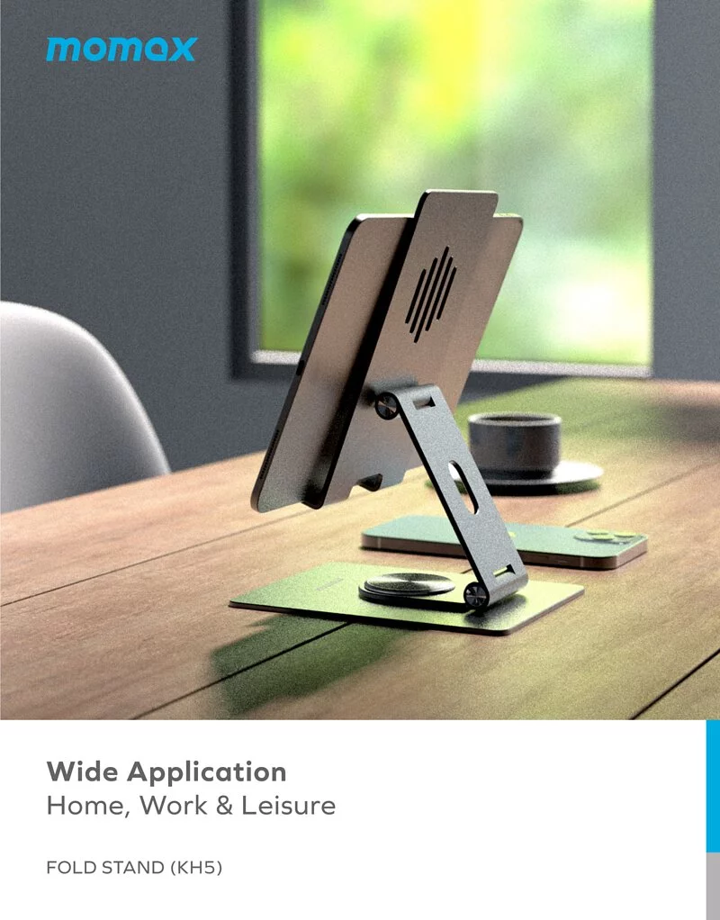 Momax Fold and Rotatable  Phone &Tablet Stand (Grey)