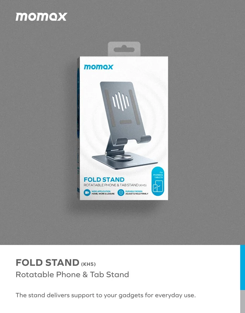 Momax Fold and Rotatable  Phone &amp;Tablet Stand (Grey)