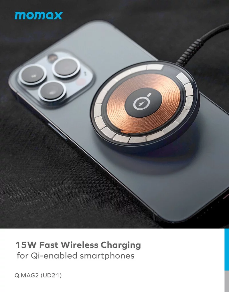 Momax Q.Mag Magnetic Wireless Charger (Grey)