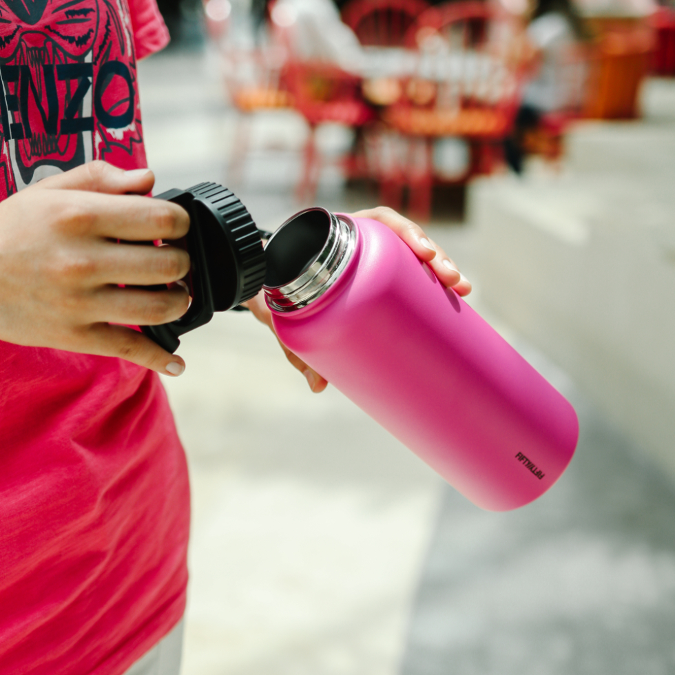 34oz Bottle with Wide Mouth 3 Finger Lid