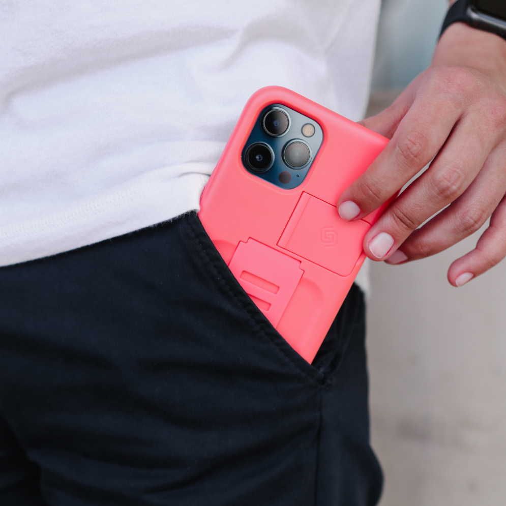 Grip2u Boost Case with Kickstand for iPhone 12 Pro Max (Coral)