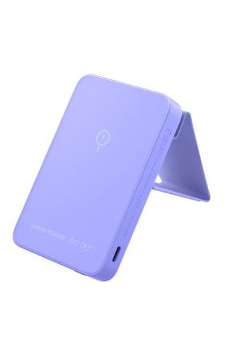 Momax Magnetic Wireless Powerbank with Stand 5000mAh (Purple)